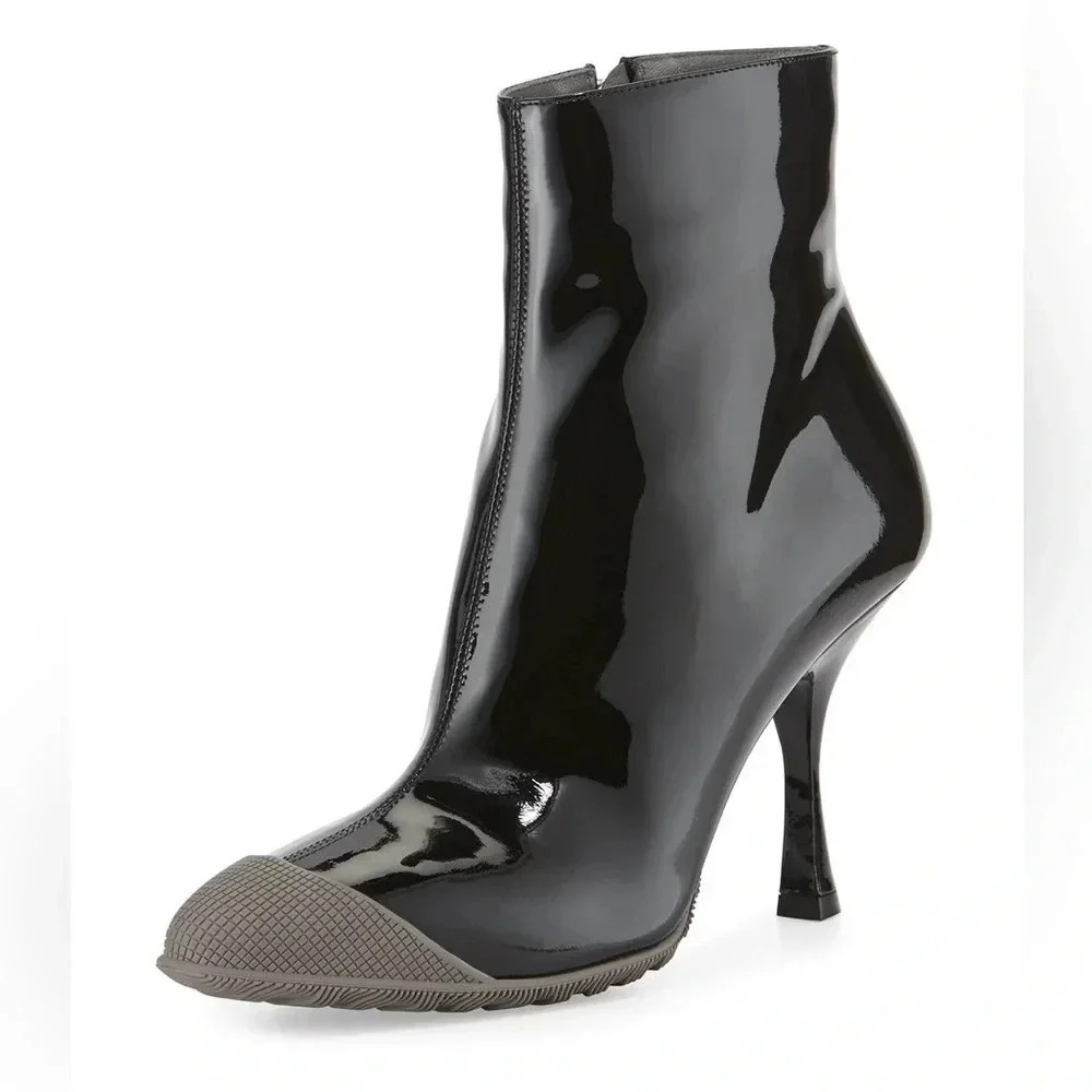 100% Authentic Miu Miu Cap-Toe Patent Ankle Booti… - image 2